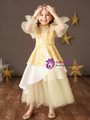 Flattering Yellow Tulle Sequins Long Sleeve Flower Girl Dress