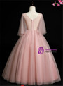 Exquisite Pink Tulle Appliques Beading Flower Girl Dress