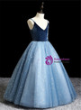 Flattering Blue Ball Gown Tulle Sequins Flwoer Girl Dress