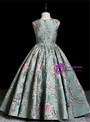 Advanced Green Ball Gown Embroidery Pleats Flower Girl Dress