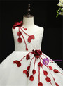 Amazing White Tulle Appliques Knee Length Flower Girl Dress