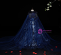 Navy Blue Tulle Sequins Flower Girl Dress With Feather Shawl