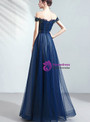 In Stock:Ship in 48 Hours Navy Blue Tulle Beading Prom Dress