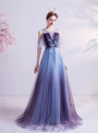 In Stock:Ship in 48 Hours Blue Tulle Scoop Prom Dress