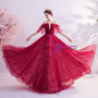 In Stock:Ship in 48 Hours Burgundy Beading Sequins Prom Dress