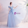 In Stock:Ship in 48 Hours Blue Appliques Prom Dress