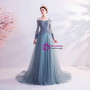 In Stock:Ship in 48 Hours Long Sleeve Tulle Spaghetti Straps Prom Dress