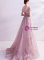 In Stock:Ship in 48 Hours Pink Sequins Scoop Prom Dress
