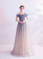 In Stock:Ship in 48 Hours A-Line Tulle Spaghetti Straps Prom Dress