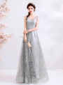 In Stock:Ship in 48 Hours Silver Sequins Prom Dress