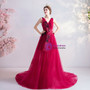 In Stock:Ship in 48 Hours Red Appliques Prom Dress