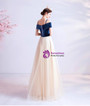 In Stock:Ship in 48 Hours Champagne Tulle Appliques Prom Dress