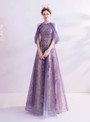 In Stock:Ship in 48 Hours Purple Sequins Beading Prom Dress