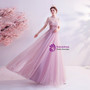 In Stock:Ship in 48 Hours Pink Tulle Backless Prom Dress