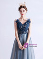 In Stock:Ship in 48 Hours Blue Sequins Pleats Prom Dress