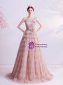 In Stock:Ship in 48 Hours Pink Tulle Pleats Prom Dress