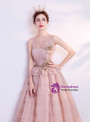In Stock:Ship in 48 Hours Pink Tulle Pleats Prom Dress