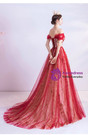 In Stock:Ship in 48 Hours Red Sequins Appliques Prom Dress