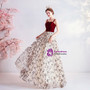 In Stock:Ship in 48 Hours Burgundy Velvet Champagne Tulle Sequins Prom Dress