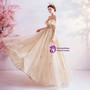 In Stock:Ship in 48 Hours Sexy Gold Tulle Sequins Prom Dress