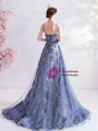 In Stock:Ship in 48 Hours Sexy Blue Tulle Sequins Prom Dress