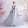 In Stock:Ship in 48 Hours Sexy Blue Tulle Beading Prom Dress