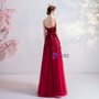 In Stock:Ship in 48 Hours Burgundy Strapless Appliques Prom Dress