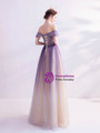 In Stock:Ship in 48 Hours Purple Sequins Beading Off the Shoulder Prom Dress