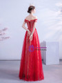 In Stock:Ship in 48 Hours Red Sequins Appliques Beading Prom Dress