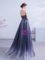 In Stock:Ship in 48 Hours Blue Tulle Sequins Strapless Prom Dress