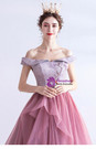 In Stock:Ship in 48 Hours Pink Tulle Sequins Prom Dress