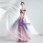 In Stock:Ship in 48 Hours Blue Pink Appliques Beading Prom Dress