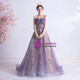 In Stock:Ship in 48 Hours Purple Tulle Sequins Strapless Prom Dress