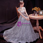 In Stock:Ship in 48 Hours Silver Sequins Backless Prom Dress