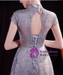 In Stock:Ship in 48 Hours Silver Sequins Backless Prom Dress