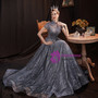 In Stock:Ship in 48 Hours Drak Gray Sequins Prom Dress