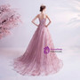 In Stock:Ship in 48 Hours Pink Sequins Spaghetti Straps Prom Dress