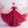 In Stock:Ship in 48 Hours Burgundy Tulle Sequins Beading Prom Dress