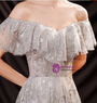 In Stock:Ship in 48 Hours Silver Sequins Corset Prom Dress