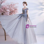 In Stock:Ship in 48 Hours Elegant Blue Tulle Sequins Prom Dress