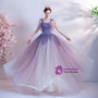 In Stock:Ship in 48 Hours Purple Tulle Beading Sequins Prom Dress