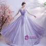 In Stock:Ship in 48 Hours Purple V-neck Sequins Beading Prom Dress