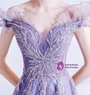 In Stock:Ship in 48 Hours Purple Sequins Appliques Beading Prom Dress