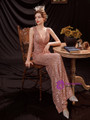 In Stock:Ship in 48 Hours Gold Mermaid Pleats Prom Dress