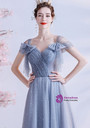 In Stock:Ship in 48 Hours Gray Sequins Pleats Prom Dress