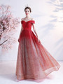 In Stock:Ship in 48 hours Red Sequins Prom Dress