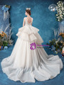 In Stock:Ship in 48 Hours White Tulle Sequins V-neck Wedding Dress