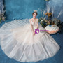 In Stock:Ship in 48 Hours White Tulle Sequins V-neck Wedding Dress