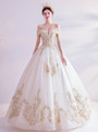 In Stock:Ship in 48 Hours White Tulle Appliques Sequins Wedding Dress