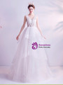 In Stock:Ship in 48 Hours Sexy White Tulle Lace Wedding Dress